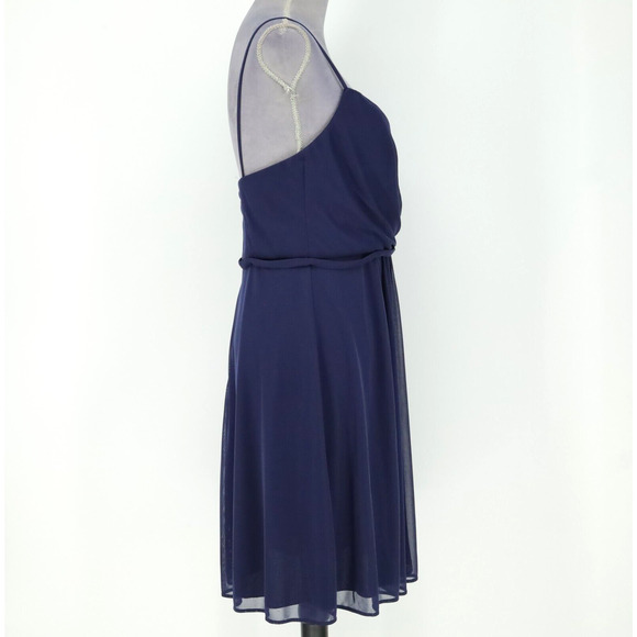 Davids Bridal Dress Womens 10 Blue Sweetheart Strappy Pleated Lined Wedding Prom - Picture 10 of 12